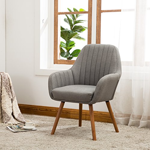 Roundhill Furniture AC151GY Tuchico Contemporary Fabric Accent Chair, Gray
