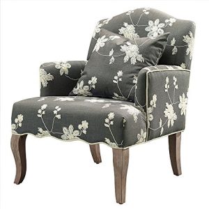 Linon 368312GRY01U Floral Arm Chair, Beige