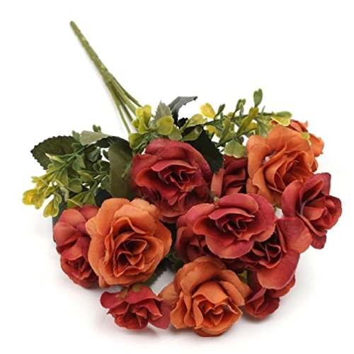 Artificial 15 Heads Rose High-end Simulation Plant Flowers Fake Wedding