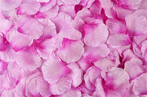 Vivianbuy 5000 PCS Artificial Silk Flower Dark with Light Lilac Rose Petals for Wedding Party Bridal Decoration