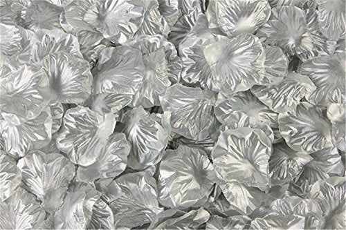 Helenhouse 1000 PCS Artificial Silk Flower Silver Rose Petals for Wedding Party Bridal Decoration