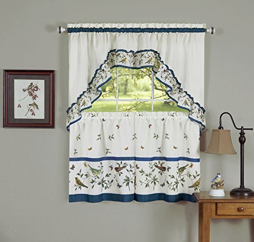 Naturally Home Love Birds Royal Kitchen and Dining Curtain Tier and Swag Set, 57 by 24-Inches FBAB00RN63OWA