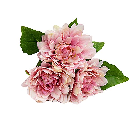Yamalans 1 Bouquet 3 Pcs Caroline Dahlia Artificial Flowers Home Room Wedding Decor