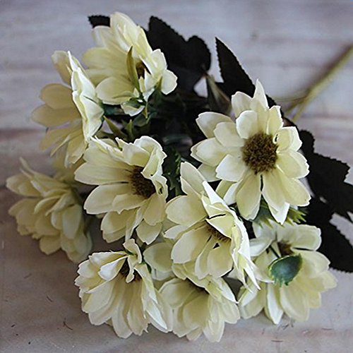 ESHOO 7 Head Fake Sunflower Artificial Silk Flower Bouquet Home Floral Décor