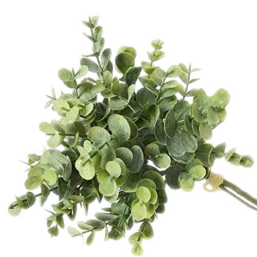 dezirZJjx Artificial Plants 1Bouquet Artificial Eucalyptus Leaf Fake Plant for DIY Wedding Party Home Decor - Gray Green