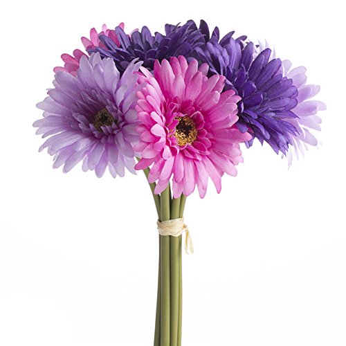 Factory Direct Craft Stunning Artificial Spring Pink and Purple Gerbera Daisy Bouquet for Crafting, Creating and Embellishing