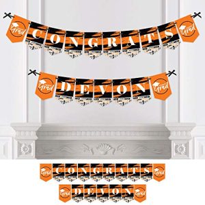 Personalized Orange Grad - Best is Yet to Come - Custom Orange 2019 Graduation Party Bunting Banner & Decorations - Congrats Custom Name Banner