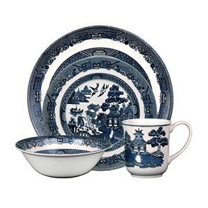 Johnson Brothers 40034958 Willow 4 Piece Place Setting, blue and white