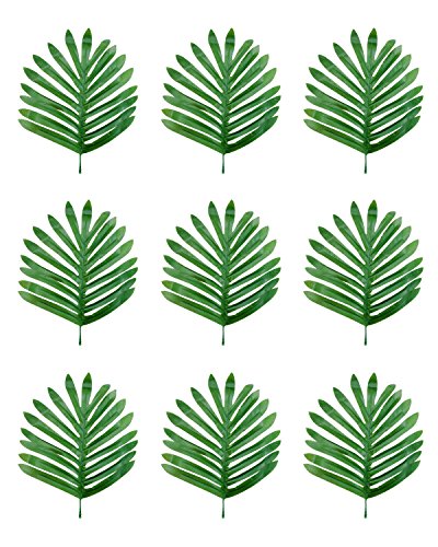 PRALB 40PCS Tropical Palm Leaves Luau Artificial Simulation Tropical Monstera Plant Leaves for Home Decoration and Hawaiian Luau Party Table Decoration.(29cmx18cm)