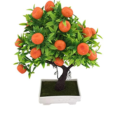 WskLinft Artificial Orange Tree, 1Pc Artificial Orange Tree Bonsai Potted Plant Landscape Party Home Garden Decor