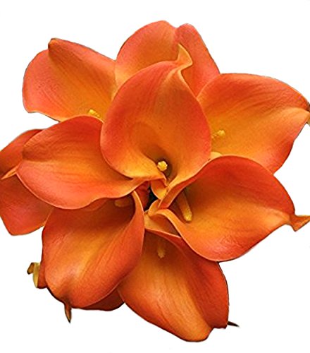 CalciferReal Touch Calla Lily Bridal Latex Wedding Bouquet Flower Bouquets (#1198, 20 Pcs)
