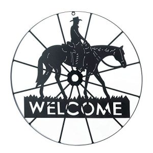 Zingz and Thingz Cowboy Welcome Wheel Sign