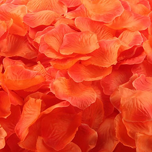Sandistore 1000pcs Silk Rose Artificial Petals Wedding Party Flower Favors Decor (1000, Orange)