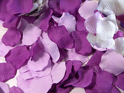 CheckMineOut 600PCS Mixed White Purple Lavender Silk Rose Petals Wedding Centerpieces Party Decoration Confetti Bridal Shower Party Favor