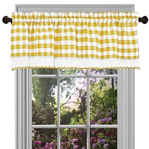 Achim Home Furnishings Buffalo Check Window Curtain Valance, 58 x 14, Yellow & White FBAB07CYQTTT5