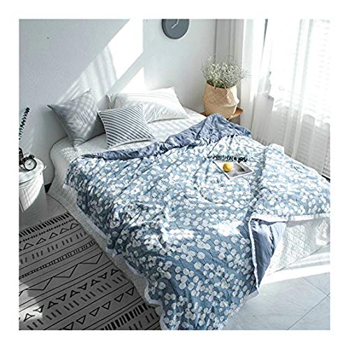KFZ Washed Cotton Comforter for Bed Set No Pillow Covers Softest Microfiber WN Twin Full Queen Grey White Triangle Modern Design for Kids Adult One Piece (Flowers,Grey, Twin, 59x78)