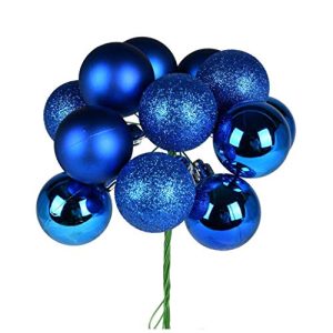 Vickerman 591697-12 Blue Ball Christmas Tree Ornament Pick (4 pack) (N192502)