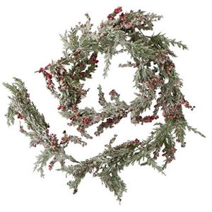 Factory Direct Craft Frosted Artificial Cypress and Berry Garland