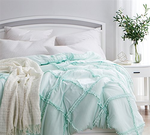 Byourbed BYB Hint of Mint Gathered Ruffles - Handcrafted Series - Twin XL Comforter