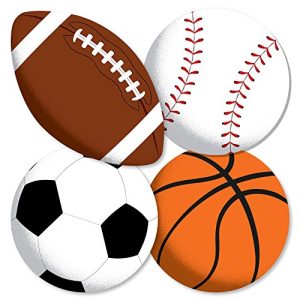 Go, Fight, Win - Sports - Basketball, Baseball, Football & Soccer Ball Decorations DIY Baby Shower or Birthday Party Essentials - Set of 20