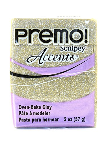 Sculpey Premo Premium Polymer Clay yellow gold glitter 2 oz. [PACK OF 6 ]