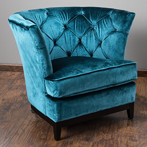 Christopher Knight Home 295627 Princeville Tufted KD Chair, Blue