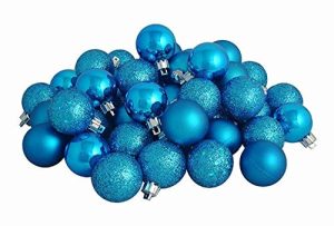 32ct Turquoise Blue Shatterproof 4-Finish Christmas Ball Ornaments 3.25 (80mm)