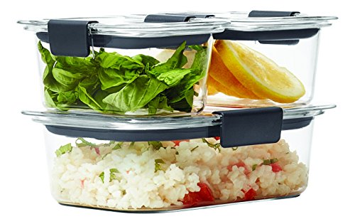 Rubbermaid Brilliance Leak-Proof Food Storage Containers with Airtight Lids, Set of 3 (6 Pieces Total) | BPA-Free & Stain Resistant