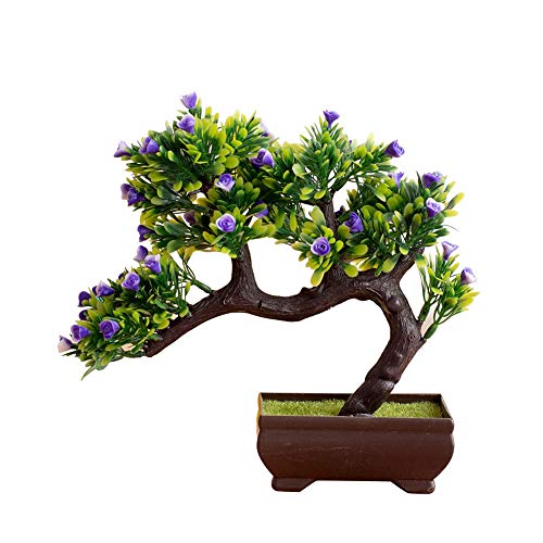 heaven2017 Artificial Potted Tree Fake Bonsai Home Decoration Blue