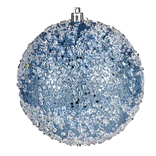 Vickerman 599105-4 Periwinkle Glitter Hail Ball Christmas Tree Ornament (6 pack) (N190129D)