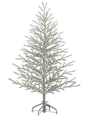 5'Hx40 D Tinsel Tree x368 on Metal Stand Antique Silver (5')