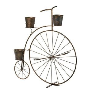 VERDUGO GIFT 10016041 57071321 Penny Farthing Bicycle Plant Holder, Brown