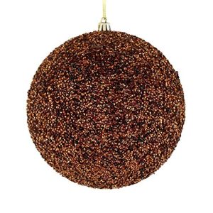 Vickerman 532102-4.75 Mocha Beaded Ball Christmas Tree Ornament (6 pack) (N185776D)