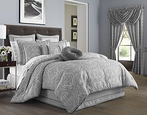 Colette Silver King Comforter Set by J Queen New York