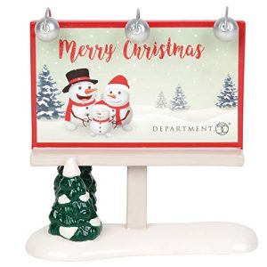 Department 56 Village Collections Accessories Merry Christmas Billboard Figurine, 4.96, Multicolor