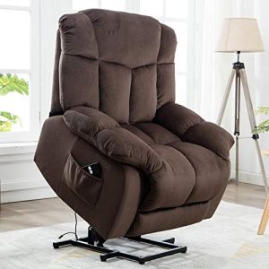 CANMOV Power Lift Recliner Chair - Heavy Duty and Safety Motion Reclining Mechanism-Antiskid Fabric Sofa Living Room Chair with Overstuffed Design, Chocolate
