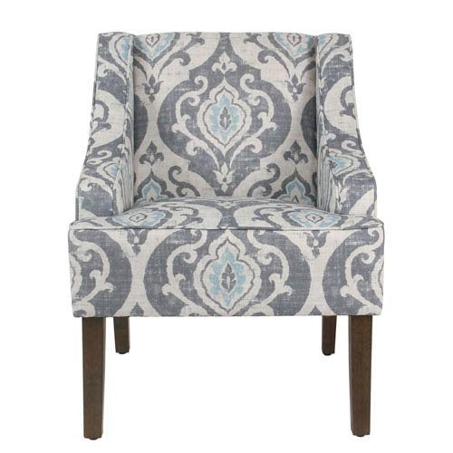 Meadow Lane Classic Swoop Accent Chair - Suri Blue
