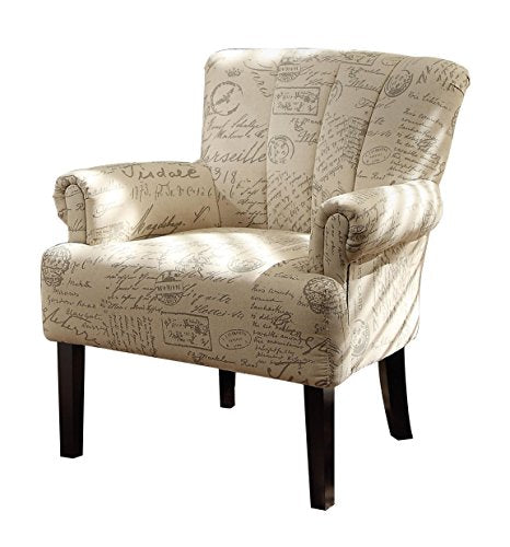 Homelegance Langdale Vintage Print Fabric Accent Chair, Beige