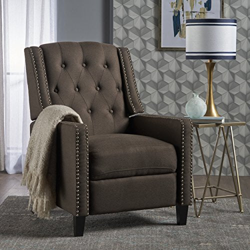 Great Deal Furniture 302094 Ingrid Recliner Chair, Coffee + Dark Brown