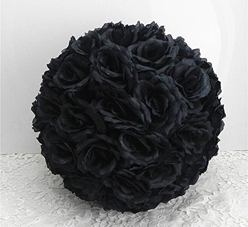 DIY 25 Colors Rose Pomander Flower Kissing Ball Parts Wedding Home Decoration Black - ball parts-15cm 5.9