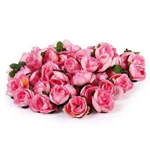 Tinksky 50pcs 3cm Artificial Roses Flower Heads Wedding Decoration (Pink)