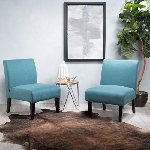 Kendal Dark Teal Fabric Accent Chair (Set of 2)