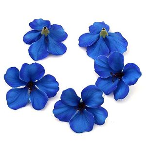 YUDX121 100pcs/lot Spring Silk Orchid Artificial Flower Heads Gladiolus Cymbidium Flowers for Wedding Decoration (Royal Blue)