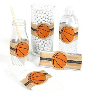 Nothin' But Net - Basketball - DIY Party Supplies - Baby Shower or Birthday Party DIY Wrapper Favors & Decorations - Set of 15