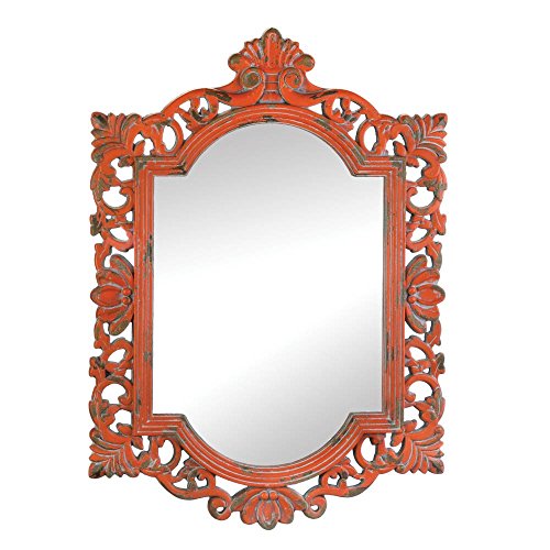 VERDUGO GIFT 57072155 Weathered Finished Wall Mirror, Orange