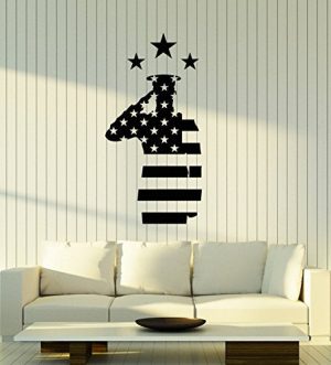 Large Vinyl Wall Decal Veterans Day USA Flag Soldier Patriotic Art Decor Stickers Mural (ig5374)