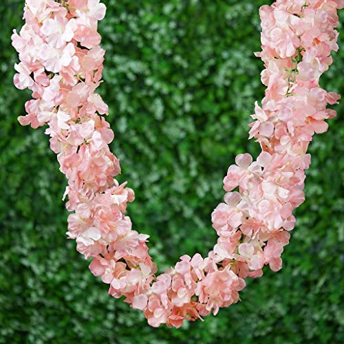 Efavormart 7 FT Blush Silk Hydrangea Artificial Flower Garland Wedding Decorative Flowers for DIY Wedding Bouquets Centerpieces