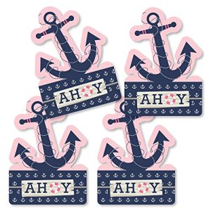 Ahoy - Nautical Girl - Anchor Shaped Decorations DIY Baby Shower or Birthday Party Essentials - Set of 20