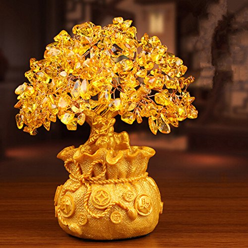 Dollbling Lucky Money Tree God of Wealth Resin Crafts Opening Gifts Treasure Bowl