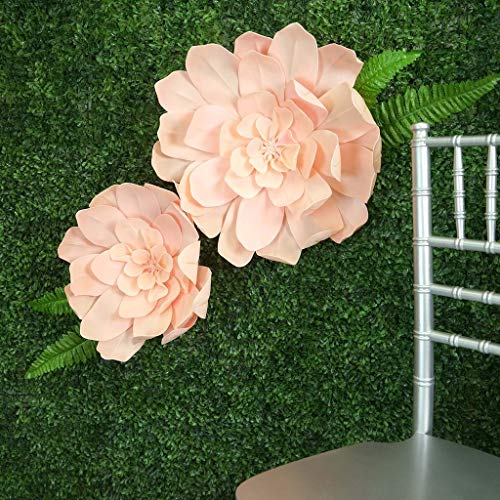 Tableclothsfactory 2 Pack 24 Blush Real Feel Foam Daisy Flowers for Walls Backdrops Centerpieces Arrangements Party Home Decoration